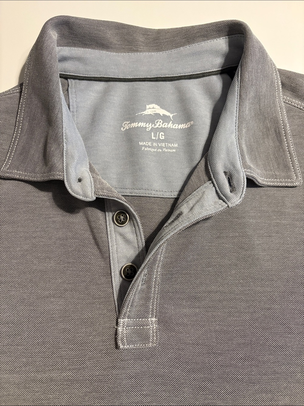 Tommy Bahama Shoreline Surf polo shirt Large gray casual preppy soft